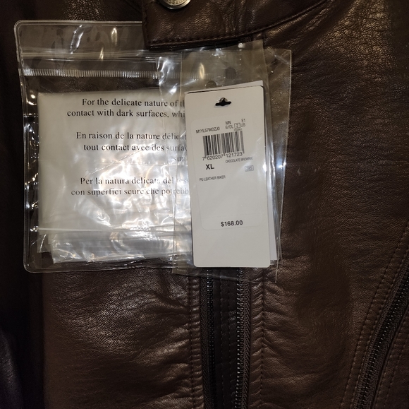 Brown leather jacket Guess - Picture 2 of 3